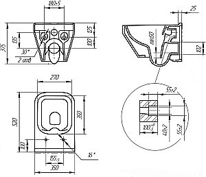 Унитаз подвесной Cersanit CREA SQUARE CO DPL EO SLIM c инсталляцией LINK PRO/кнопка TWINS хром глянцевый, с крышкой микролифт, безободковый купить в интернет-магазине Sanbest