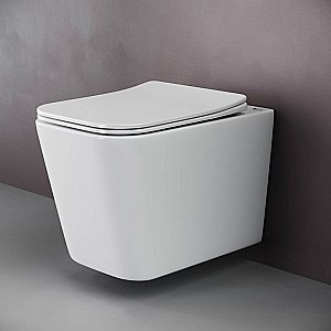 Унитаз подвесной Ceramica Nova Cubic Rimless CN1806 безободковый, с крышкой микролифт купить в интернет-магазине Sanbest