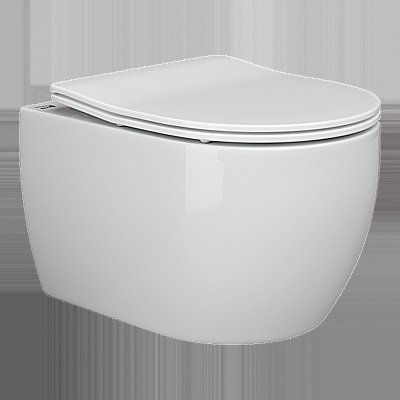 Унитаз подвесной Ceramica Nova PLAY CN3001_1002M_1000 безободковый, с крышкой микролифт, с инсталляцией и кнопкой матовый хром купить в интернет-магазине Sanbest