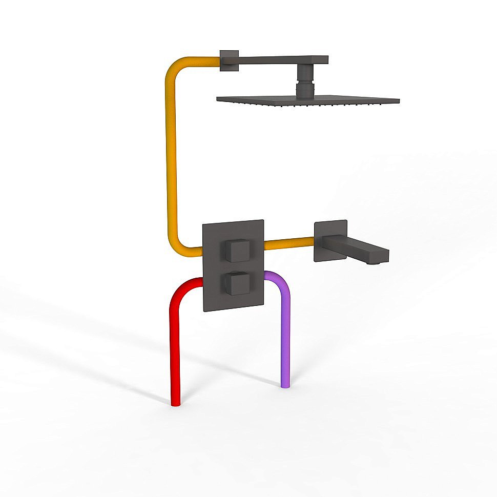 Душевая система PAINI Grazia 21PZSET26911THBATHHEAD черная матовая купить в интернет-магазине сантехники Sanbest