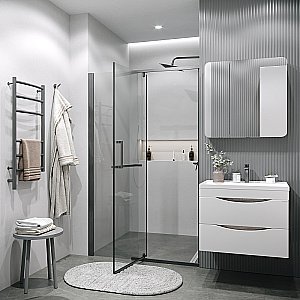 Душевая дверь Grossman Pragma 110 100.K33.03.110.42.00 стекло прозрачное/профиль графит сатин купить в интернет-магазине Sanbest