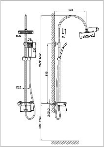 Душевая система D&K Rhein Lessing DA1323701C05 купить в интернет-магазине сантехники Sanbest