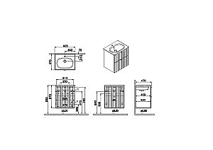 Тумба с раковиной VitrA Root Groove 69415 60 матовый белый для ванной в интернет-магазине Sanbest