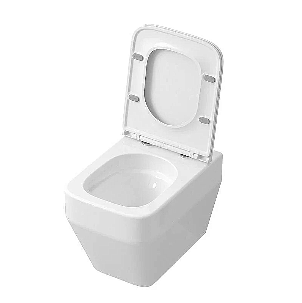 Унитаз подвесной Grossman GR-4410SQ белый, безободковый, с крышкой микролифт, слив торнадо купить в интернет-магазине Sanbest