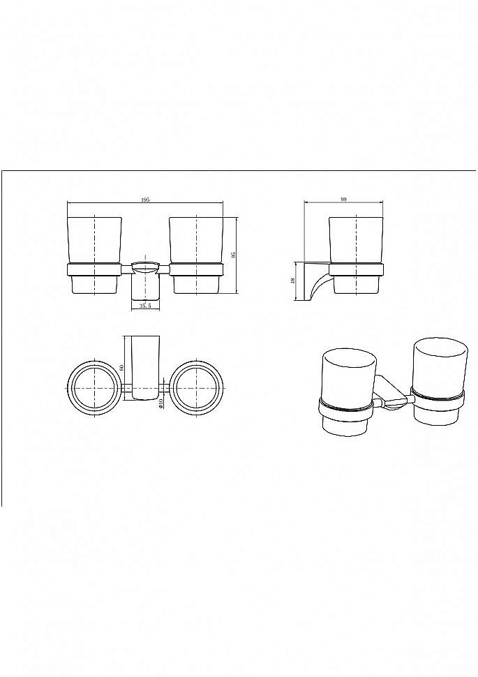 Стакан для зубных щеток CeramaLux Monelli 70003 черный матовый купить в интернет-магазине сантехники Sanbest