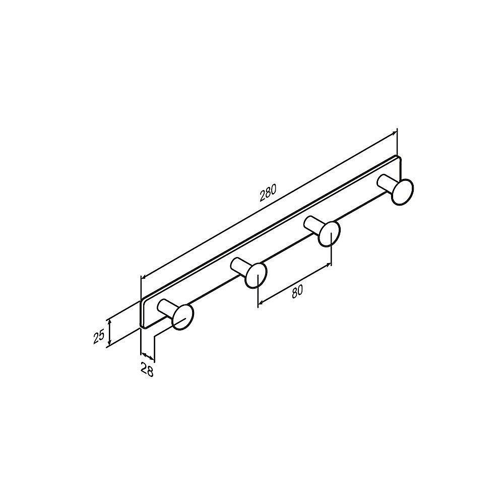 Планка с крючками для полотенец Damixa JUPITER DA7735900 черная/сатин купить в интернет-магазине сантехники Sanbest
