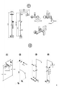 Душевая система Bravat Opal F9125183BM-A2-RUS черная купить в интернет-магазине сантехники Sanbest