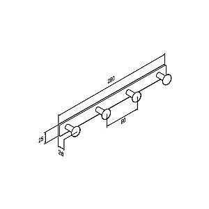 Планка с крючками для полотенец Damixa JUPITER DA7735900 черная/сатин купить в интернет-магазине сантехники Sanbest