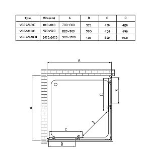 Душевой уголок Vincea ALPHA VSS-3AL100CL 100x100 стекло прозрачное/профиль хром купить в интернет-магазине Sanbest