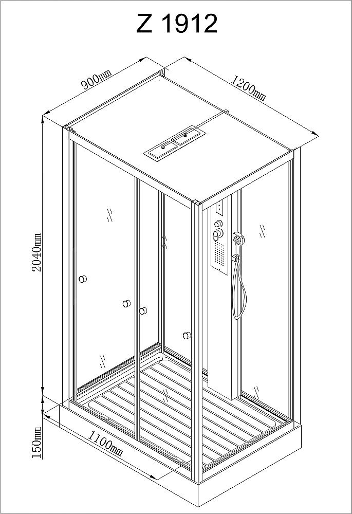 Душевая кабина AvaCan Z Серия Z1912MT 120х90 купить в интернет-магазине Sanbest