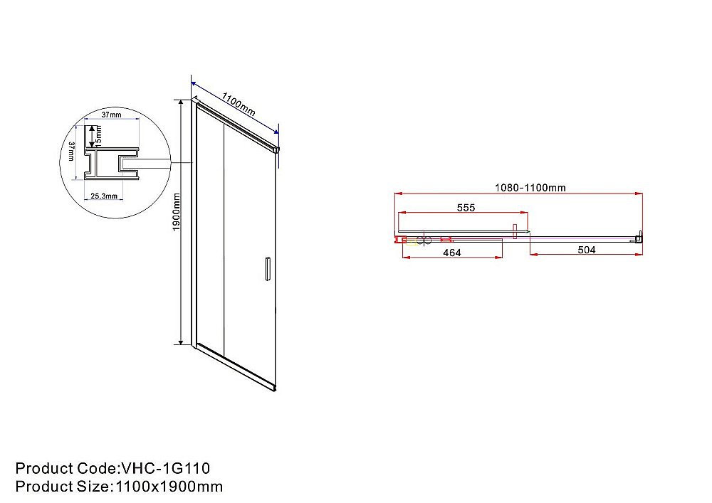 Душевой уголок Vincea GARDA VSS-1G1111CGB 110x110 стекло тонированное/профиль черный купить в интернет-магазине Sanbest
