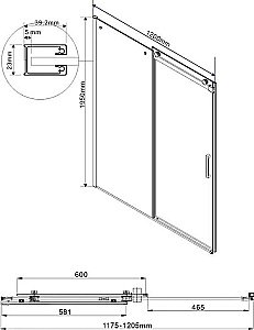 Душевая дверь Vincea Como VDS-1C120CGB 120 стекло тонированное/профиль черный купить в интернет-магазине Sanbest