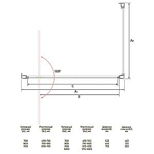 Душевой уголок Veconi Rovigo RV033R-80100-06-C7 80х100 стекло рифленое/профиль хром купить в интернет-магазине Sanbest
