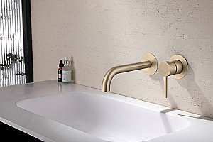 Смеситель для раковины Abber Wasser Kreis AF8112G золото матовое купить в интернет-магазине сантехники Sanbest