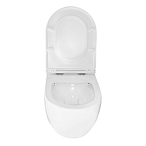 Унитаз подвесной Azario Navio AZ-0074 белый, безободковый, с крышкой микролифт купить в интернет-магазине Sanbest