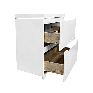 Тумба с раковиной Azario LOTOS 70/2 Н CS00081973 белая/дуб для ванной в интернет-магазине Sanbest