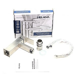 Смеситель для раковины Melana Cubo 610201 сатин купить в интернет-магазине сантехники Sanbest
