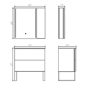 Зеркало со шкафом Comforty Бильбао 80 00-00014154 серый шелк в ванную от интернет-магазине сантехники Sanbest