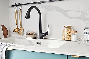 Смеситель для кухни Jacob Delafon MALLECO  E562-BL матовый черный купить в интернет-магазине сантехники Sanbest