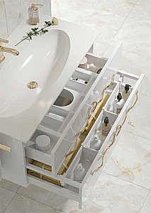 Тумба с раковиной Aqwella Due amanti 120 DUE0112 белая для ванной в интернет-магазине Sanbest