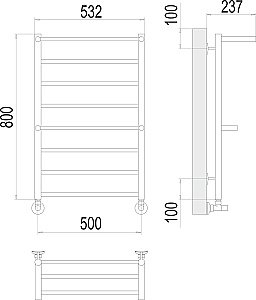 Полотенцесушитель водяной Terminus Анкона П8 500х800 купить в интернет-магазине сантехники Sanbest