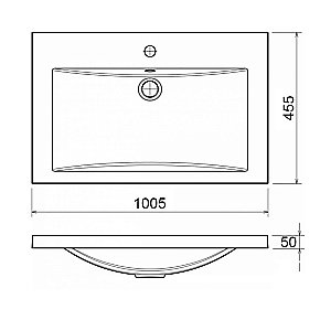 Тумба с раковиной Loranto KANTRI CS00097259 100/2Н раковина Фостер 100, белый глянец для ванной в интернет-магазине Sanbest