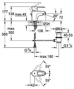 Смеситель для биде Grohe Europlus 33241001 купить в интернет-магазине сантехники Sanbest