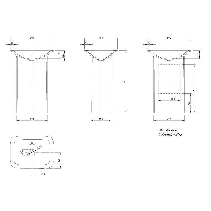 Раковина отдельностоящая KNIEF Glam 0600-082-01WA купить в интернет-магазине Sanbest