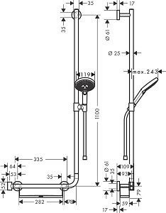 Душевая гарнитура Hansgrohe Raindance Select S 120 3jet 26326000 купить в интернет-магазине сантехники Sanbest