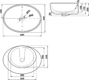 Раковина Melana 320314-805 белая купить в интернет-магазине Sanbest