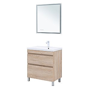 Тумба с раковиной Aquanet Нота New 75 344143+281221 светлый дуб для ванной в интернет-магазине Sanbest