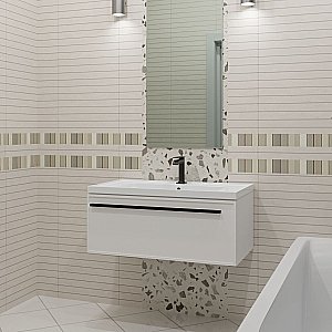 Тумба с раковиной LA FENICE Elba Bianco 100 белая для ванной в интернет-магазине Sanbest