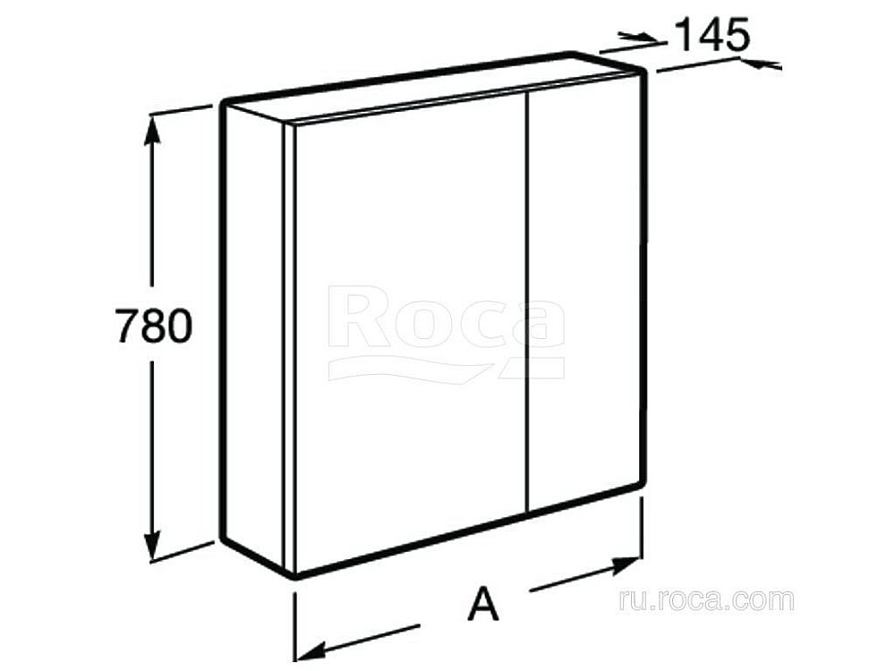 Зеркальный шкаф Roca Ronda ZRU9302968 60 белый глянец/антрацит купить в интернет-магазине сантехники Sanbest