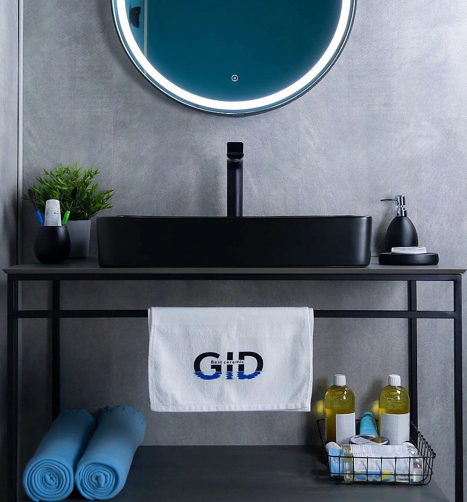 Раковина накладная Gid Geometrico 60 Bm9396 53344 черная матовая купить в интернет-магазине Sanbest