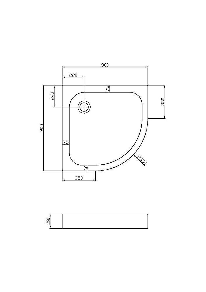 Душевой поддон Vincea VST-3AQ-9090 90x90 белый купить в интернет-магазине Sanbest