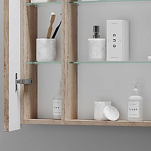 Зеркальный шкаф Sancos Mirror MI80EG дуб галифакс натуральный купить в интернет-магазине сантехники Sanbest