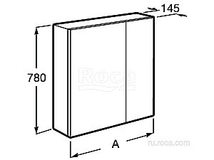 Зеркальный шкаф Roca Ronda ZRU9302968 60 белый глянец/антрацит купить в интернет-магазине сантехники Sanbest