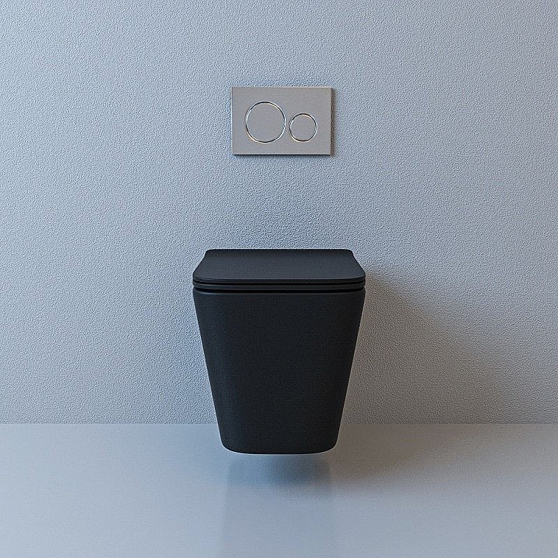 Унитаз подвесной Esbano GARTEZ ESUPGARTBM безободковый, с крышкой микролифт, черный матовый купить в интернет-магазине Sanbest