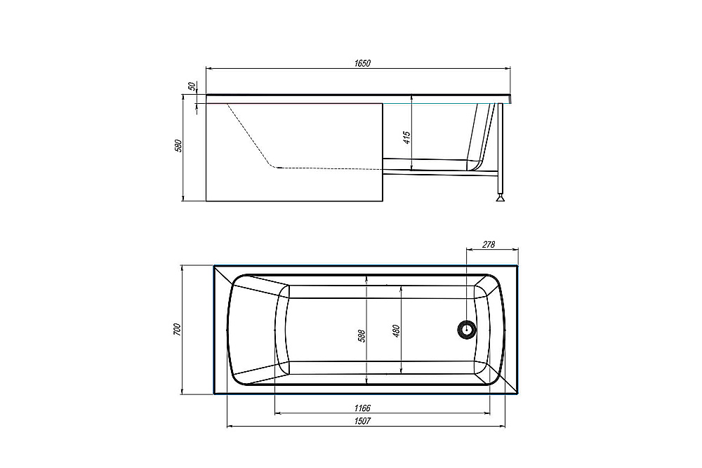 Акриловая ванна Royal Bath VIENNA RB953504 165x70 белый купить в интернет-магазине Sanbest