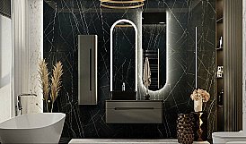 Тумба с раковиной Jorno Shine 100 антрацит для ванной в интернет-магазине Sanbest