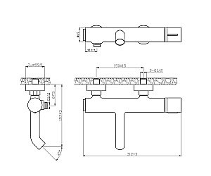 Смеситель для ванны и душа Bronze de Luxe Focus 24603CM хром/мрамор купить в интернет-магазине сантехники Sanbest