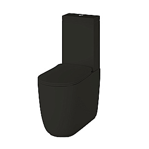 Унитаз напольный Kerasan Nolita 53175381 Черный матовый, безободковый, с бачком, слив торнадо купить в интернет-магазине Sanbest