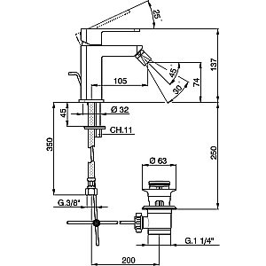 Смеситель для биде Cisal Roadster RR00055021 купить в интернет-магазине сантехники Sanbest