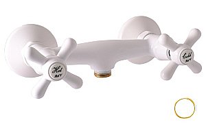 Смеситель для душа Rav-Slezak Morava MK180.5BZ белый/золото купить в интернет-магазине сантехники Sanbest