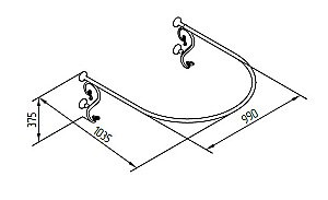 Душевой уголок с карнизом Migliore 26250-26702 117x110 2 отверстия под смеситель, золото купить в интернет-магазине Sanbest