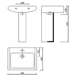 Раковина на пьедестале Creavit Slim 65 SM065.00000 белая купить в интернет-магазине Sanbest