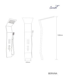 Душевая панель CeruttiSpa BERNINA S CT8983 серебро купить в интернет-магазине сантехники Sanbest