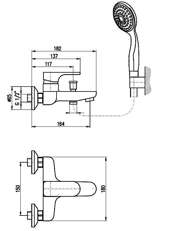 Смеситель для ванны Rav-Slezak YUKON YU154.5/1 купить в интернет-магазине сантехники Sanbest