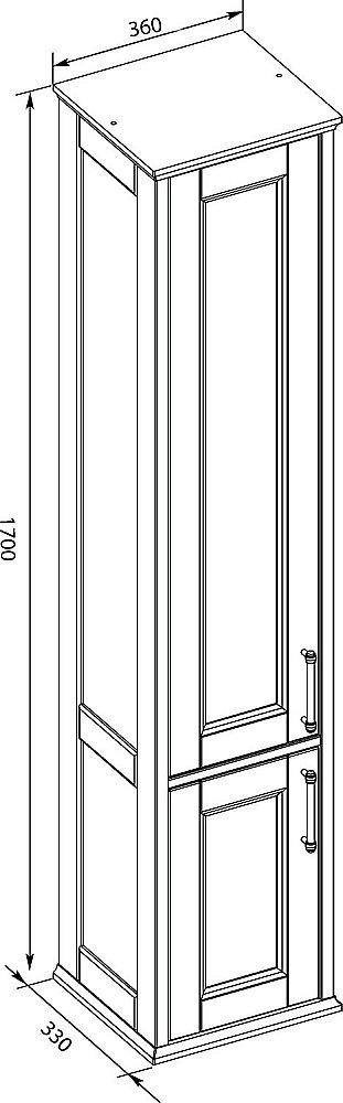 Пенал Aquanet Бостон 209680 36 белый матовый для ванной в интернет-магазине сантехники Sanbest