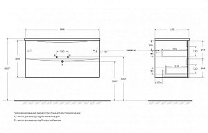 Тумба с раковиной BelBagno MARINO-CER-N-1000-2C-SO-RG-P Rovere Grigio для ванной в интернет-магазине Sanbest